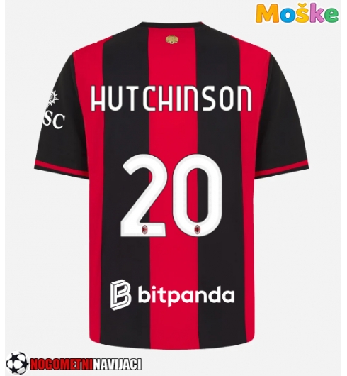 Moške Nogometnih dresov AC Milan Omari Hutchinson #20 Domači 2026-27 Kratki rokavi Moške Nogometnih dresov AC Milan Omari Hutchinson #20 Domači 2026-27 Kratki rokavi